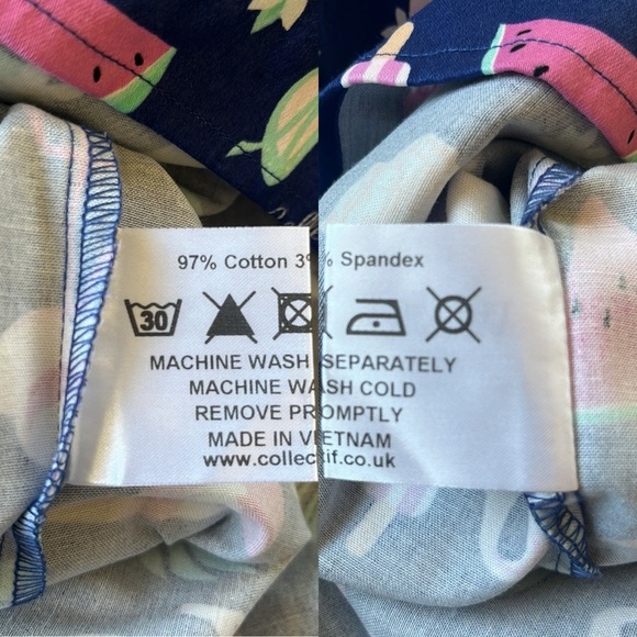 COLLECTIF Jade Summer Flamingo Swing Dress in Navy NWT Size XS - Picture 4 of 15